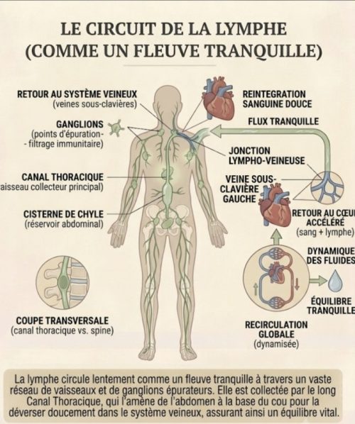 schéma réprésentant le circuit de la lymphe de façon simple