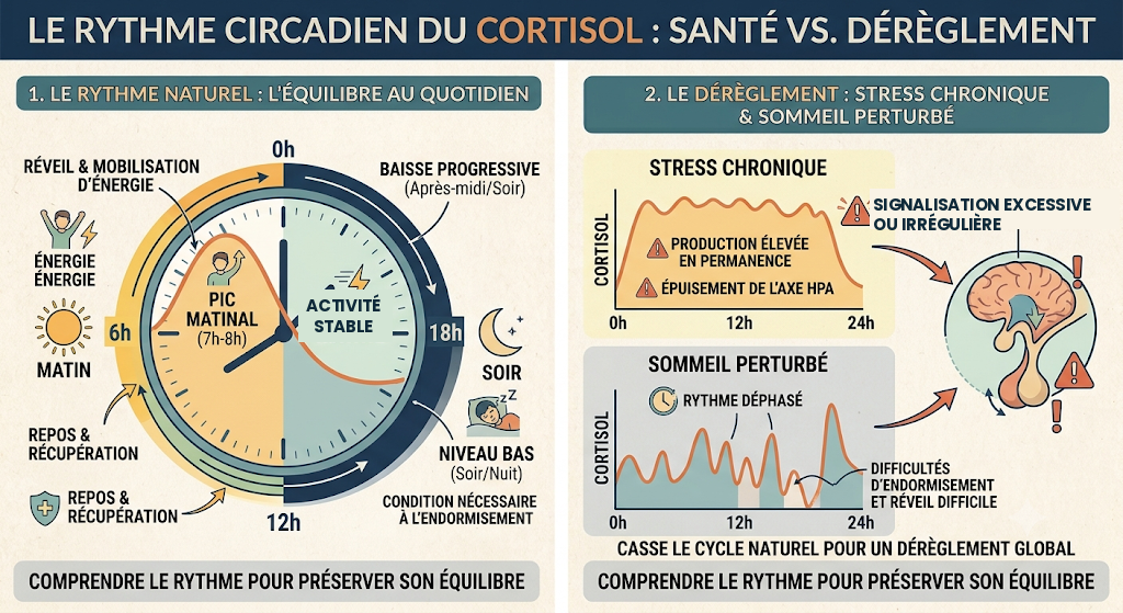 image montrant le rythme circadien et ses dérèglements