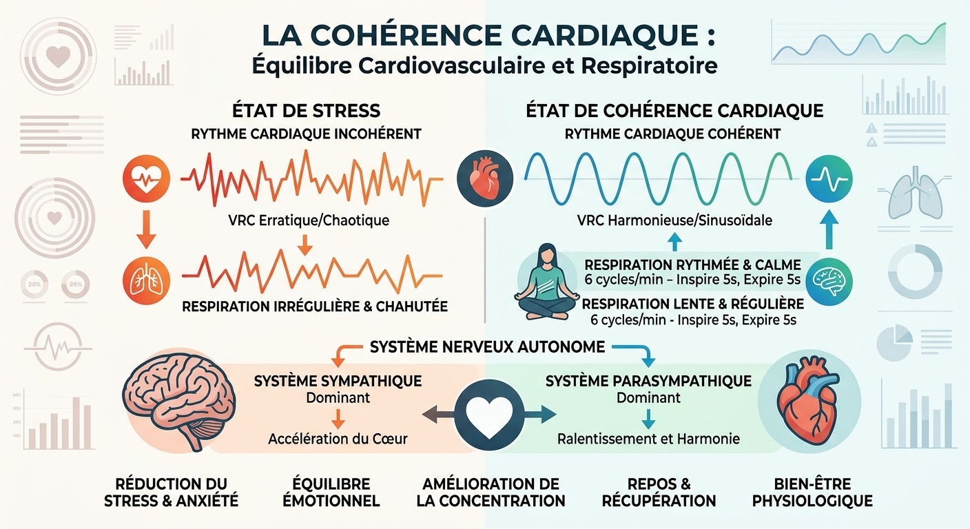 schéma expliquant la cohérence cardiaque